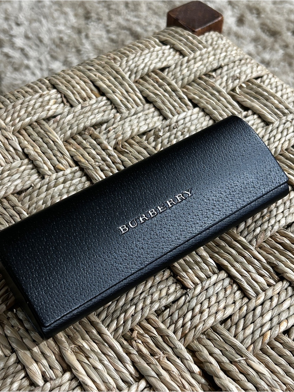 Burberry Black Leather Eyeglasses/Sunglasses Case